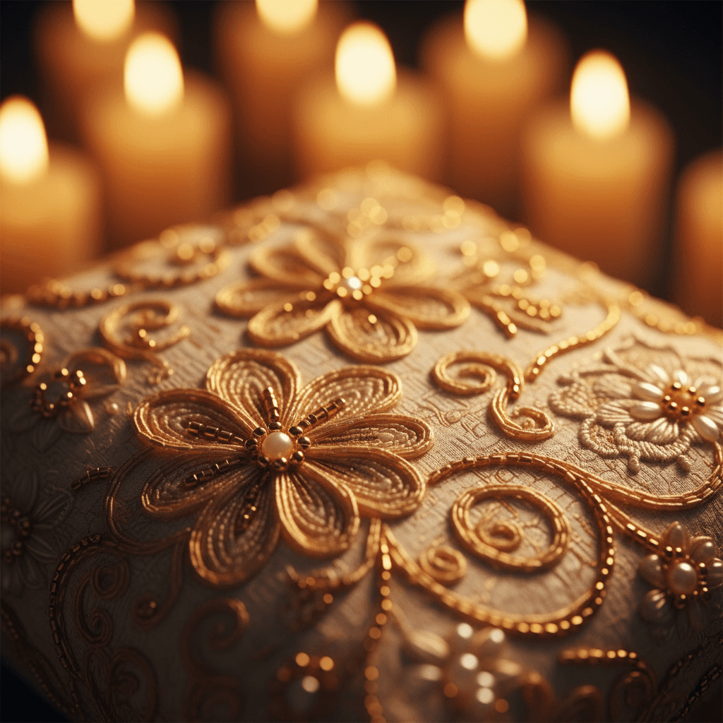 Hand-stitched embellishment detail