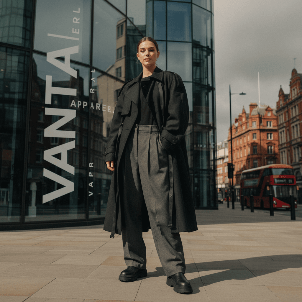Model showcasing Vanta Apparel in London