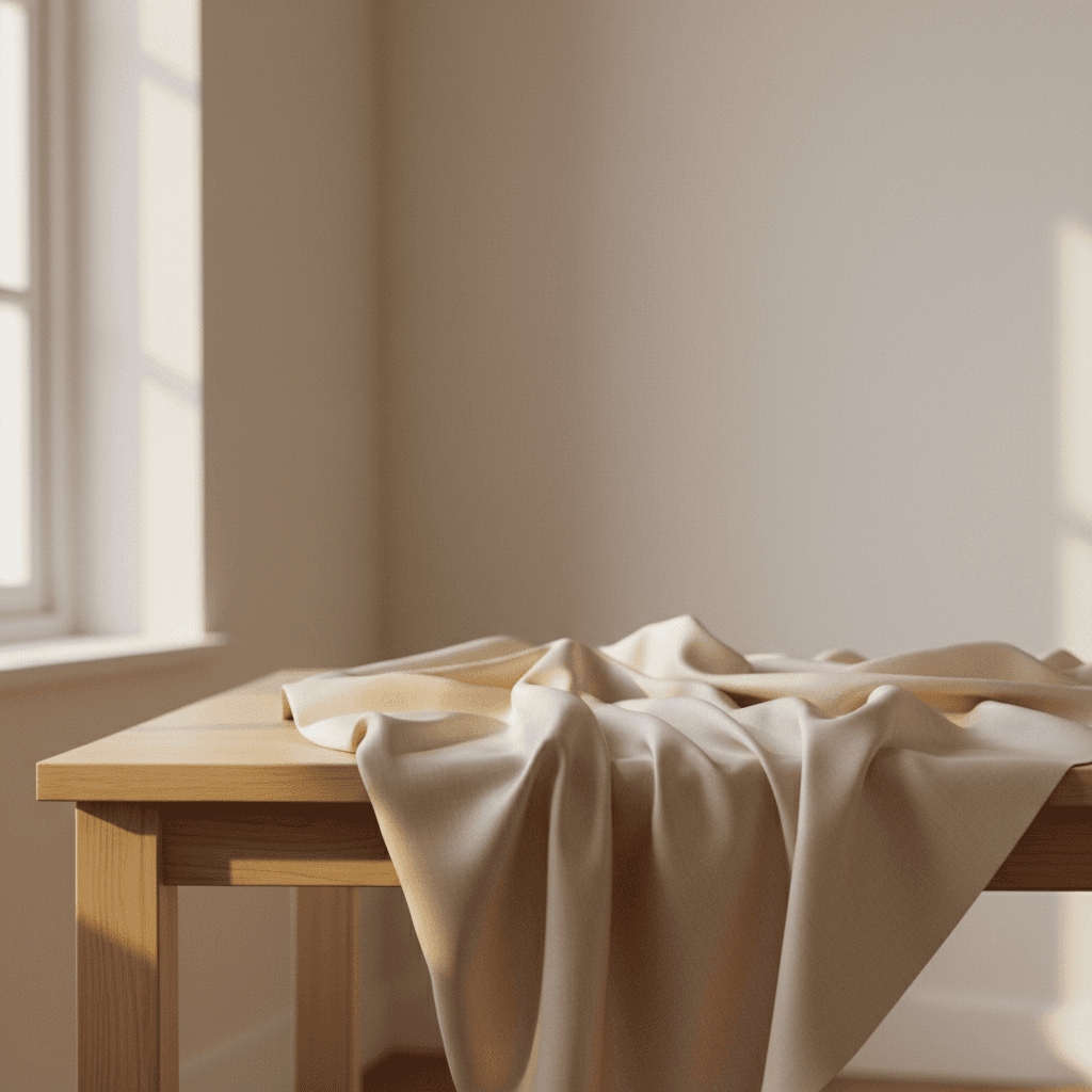 Premium silk garment in natural light