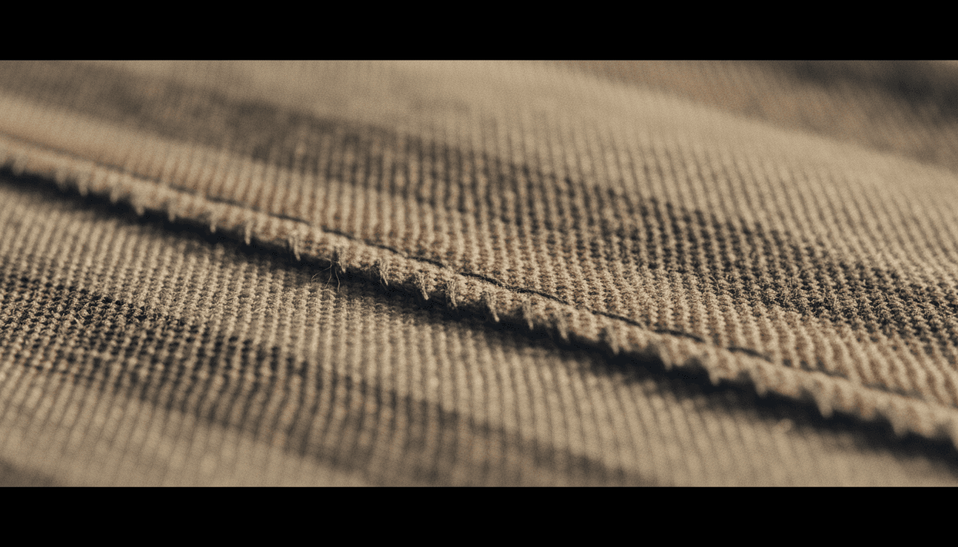 Close-up detail of premium fabric weave and stitching